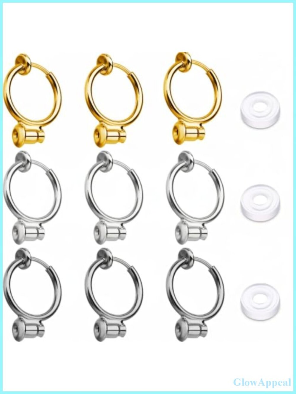 Clip-On Earring Converters with Comfort Pads for Non-Pierced Ears 18 Pcs